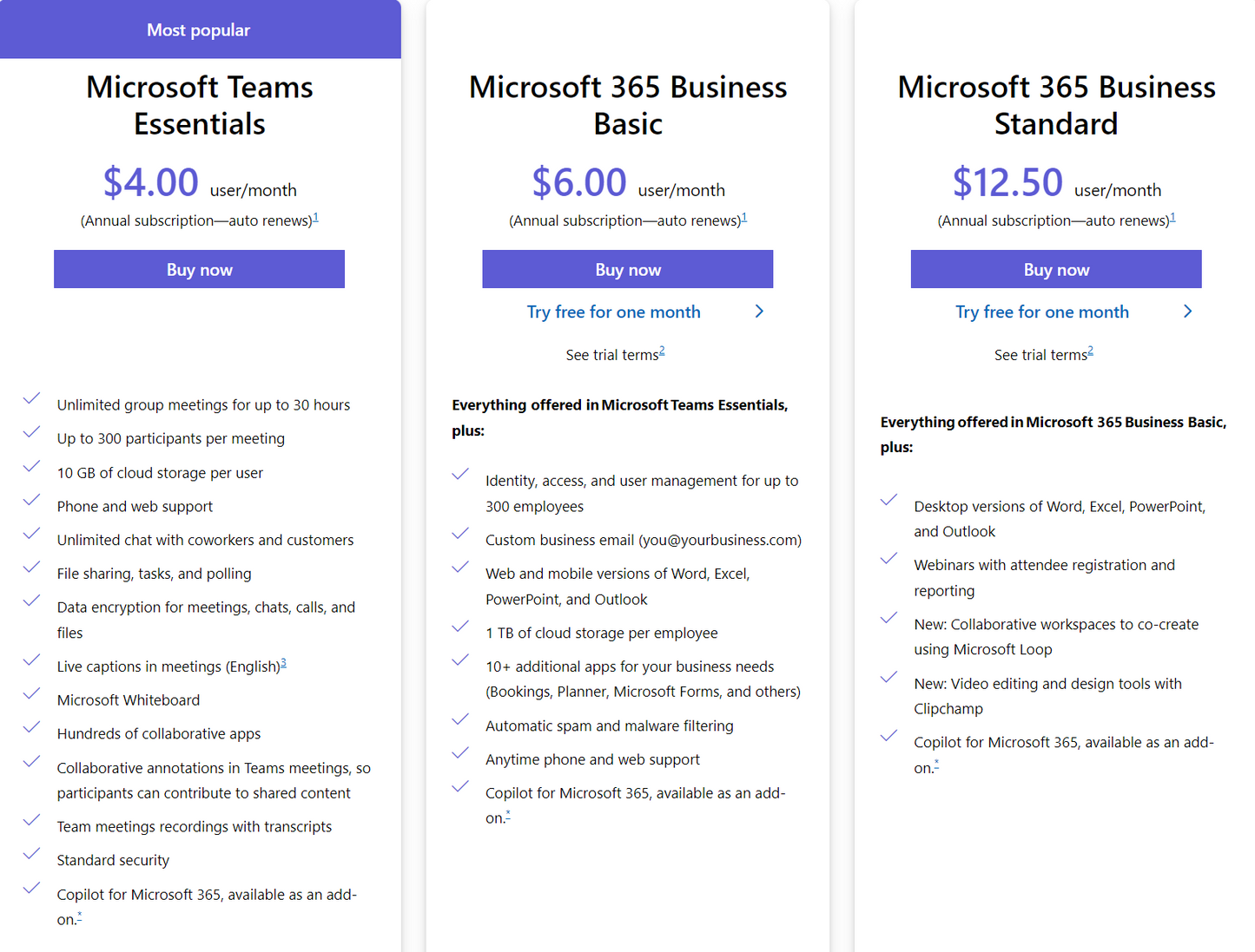 Microsoft 365 Business Standard（include Teams）