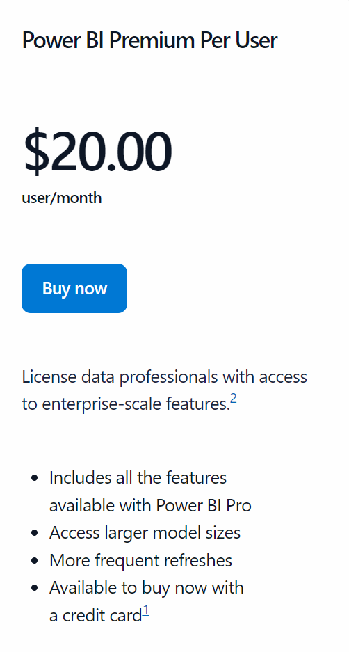 Power BI Premium Per User